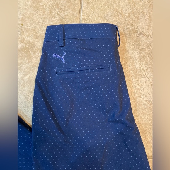 Puma Women’s Navy Blue Polka Dot Golf Pants Size 4 - Picture 2 of 6